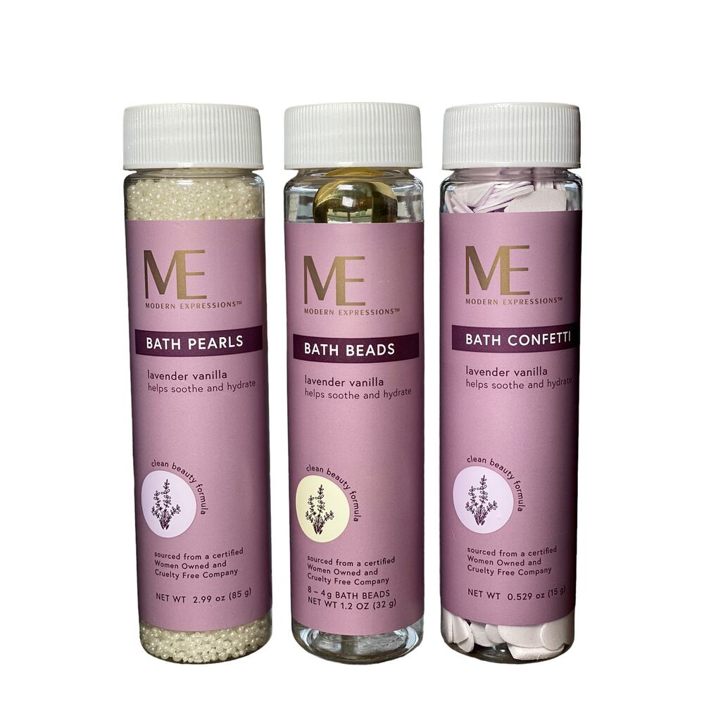Modern Expressions Lavender Vanilla bath bundle 3 piece travel size